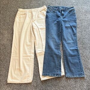 Universal Thread Cream Relaxed Wide Leg jeans and Ever flex Wide leg jeans